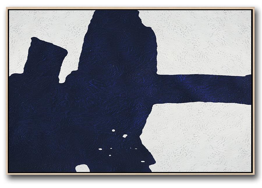 Horizontal Navy Minimalist Art #NV90C - Click Image to Close